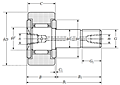 Cam Follower Stud Type Track Roller Bearing - Cylindrical O.D., KRT Type - Dimensions