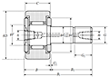 Cam Follower Stud Type Track Roller Bearing - Cylindrical O.D., KRT..LL Type - Dimensions