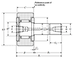 Cam Follower Stud Type Track Roller Bearing - Cylindrical O.D., KRU Type - Dimensions