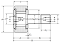 Cam Follower Stud Type Track Roller Bearing - Cylindrical O.D., KRVT..LL Type - Dimensions