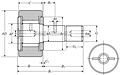 Cam Follower Stud Type Track Roller Bearing - Cylindrical O.D., KRV Type - Dimensions