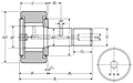 Cam Follower Stud Type Track Roller Bearing - Cylindrical O.D., KRV..LLH Type - Dimensions