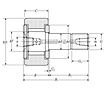 Cam Follower Stud Type Track Roller Bearing - Cylindrical O.D., KRVT Type - Dimensions