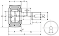 Cam Follower Stud Type Track Roller Bearing - Spherical O.D., CR..LLH Type - Dimensions