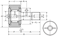 Cam Follower Stud Type Track Roller Bearing - Cylindrical O.D., CR..LL Type - Dimensions