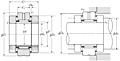 Needle Roller Bearing with Double-Direction Thrust Needle Roller Bearing - AXN Type - Dimensions