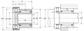 Needle Roller Bearing with Thrust Cylindrical Roller Bearing - w/ Inner Ring and Cover - Dimensions