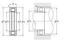 Thrust Cylindrical Roller Bearing - Type 812, 813 - Dimensions