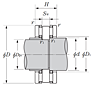 Double Row Thrust Roller Bearing - Type AXA - Dimensions