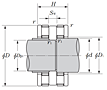 Double Row Thrust Roller Bearing - Type ARA - Dimensions