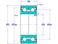 Duplex Pair Ball Screw Support Bearings with Contact Seals in Back-to-Back Arrangement (DB-2LR)