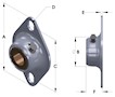 Bronze Bearing, Pressed Steel Housing, Self-Aligning Type F2PS-BR - Series