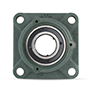 Four Bolt Square Flanged Unit, Cast Housing, Set Screw, Cast Dust Cover, Closed End, UCF Type - 4