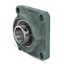 Four Bolt Square Flanged Unit, Cast Housing, Set Screw, Cast Dust Cover, Closed End, UCF Type - 5