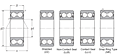 Double Row Angular Contact Ball Bearings - Dimensions 