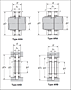 Double Row Thrust Roller Bearings - Dimensions 