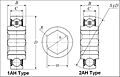 Farm Implement Bearings - Hex Bore - Dimensions 