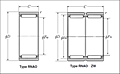 Machined-Ring Needle Roller Bearings - Separable Type w/o Inner Ring - Dimensions 