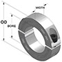 Metric Two-Piece Clamping Collar