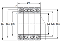 Multi-Row High-Speed Angular Contact Ball Bearings - HSE Ultage Type - Dimensions 