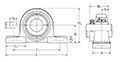 Pillow Block Unit, Cast Housing, Eccentric Locking Collar, UELP/UELPL Type - Dimensions