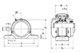 Pillow Block Unit, Set Screw, Cast Dust Cover, Closed End, UCP Type - Dimensions