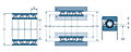 Quadruple Row Angular Contact Ball Bearing, Machline, Q21 Type - Dimensions
