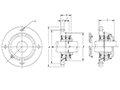 Sealed Spherical Flange Blocks, Ductile End Cover, Open End, SFCW Type - Dimensions