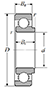 Single Row Radial Ball Bearing - Open Type, 8000 Series - Dimensions