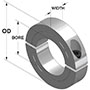 Two-Piece Clamping Collar Recessed Screw