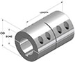 Two-Piece Clamping Coupling with Recessed Screw with Keyway