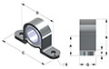 UHMW-PE Bearing, Pressed Stainless Steel Housing, Self-Aligning Type PBSS-UH - Series