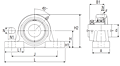 Ultra-Class Pillow Block Unit with Eccentric Locking Collar, High Base, JELP Type - Dimensions