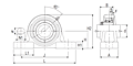 Ultra-Class Pillow Block Unit with Set Screw, High Base, ARP Type - Dimensions