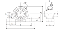 Ultra-Class Pillow Block Unit with Set Screw, High Base, UCP Type - Dimensions